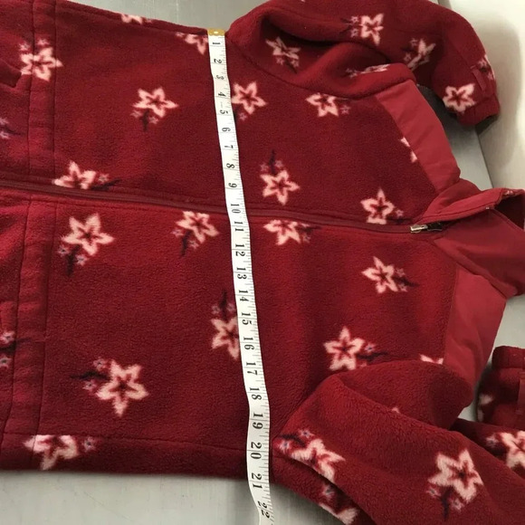 Vintage Fen.nelli SPORT long floral fleece jacket in Red and  white - Size 7/ 8 - Picture 8 of 11